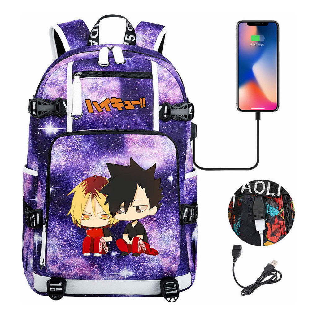 Volleyball Youth Usb Large Capacity Youth Student School Bag Men's And Women's Leisure Travel Backpack