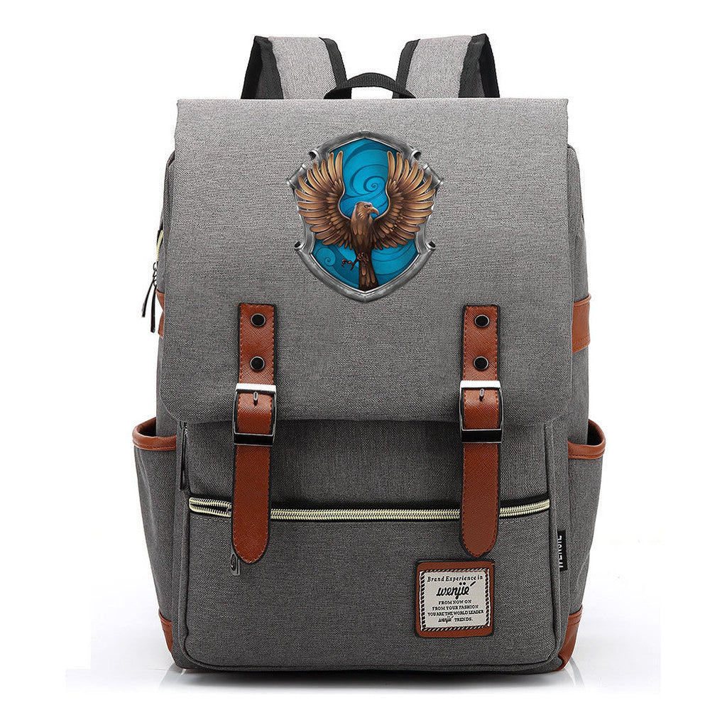School Of Witchcraft And Wizardry Printed Youth Student Backpack For Men And Women, Casual Belt Buckle, Classic Backpack