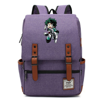 Anime My Heroes Academy Printed Youth Student Backpack Men's And Women's Leisure Belt Buckle Classic Backpack