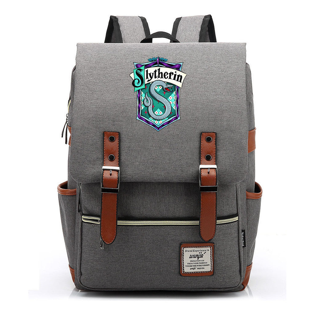 School Of Witchcraft And Wizardry Printed Youth Student School Bag Casual Belt Buckle Classic Backpack