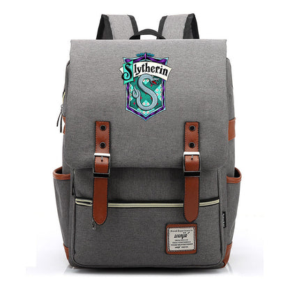 School Of Witchcraft And Wizardry Printed Youth Student School Bag Casual Belt Buckle Classic Backpack