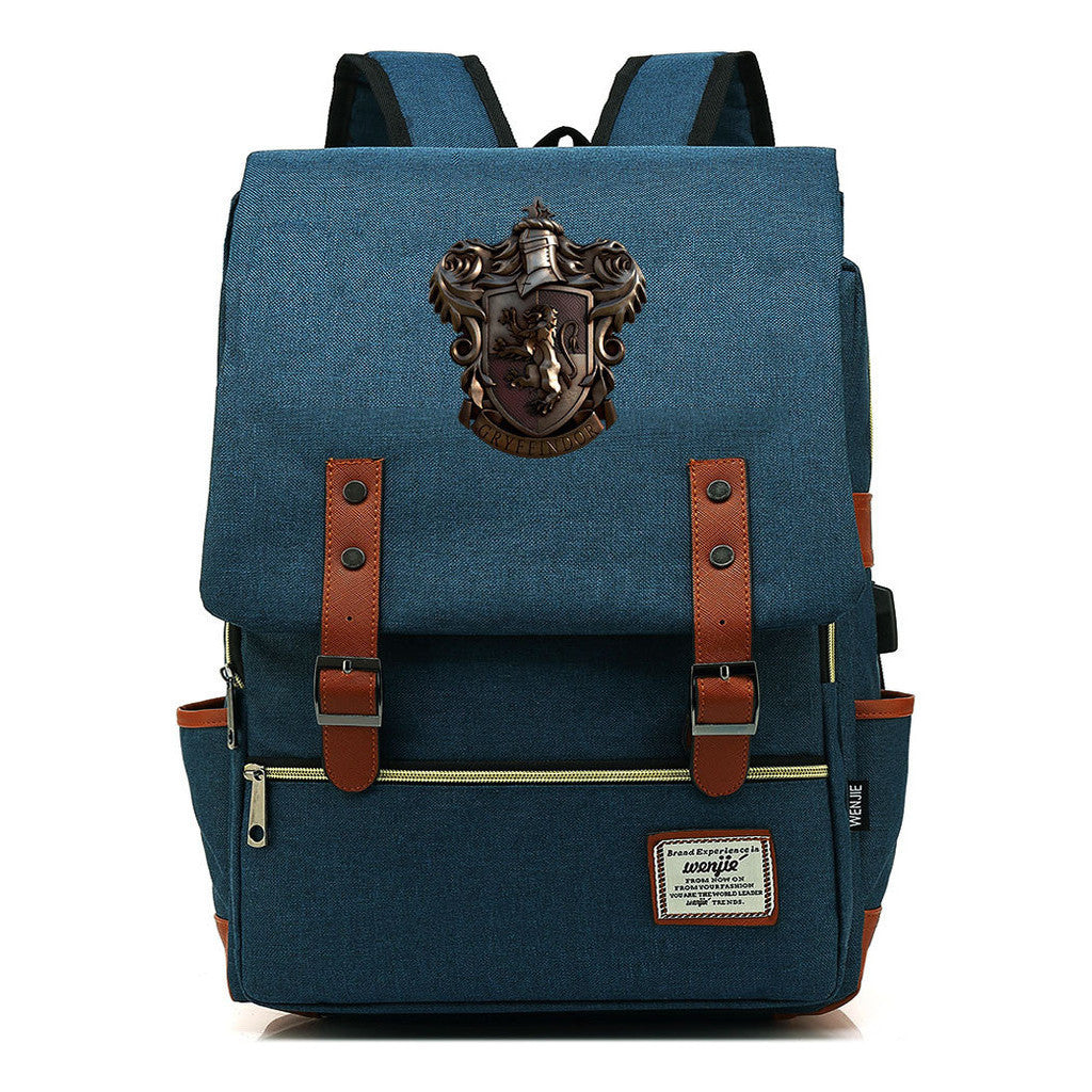 Academy Of Magic Teen Student School Bag Usb Casual Belt Buckle Backpack