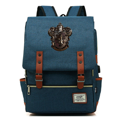Academy Of Magic Teen Student School Bag Usb Casual Belt Buckle Backpack