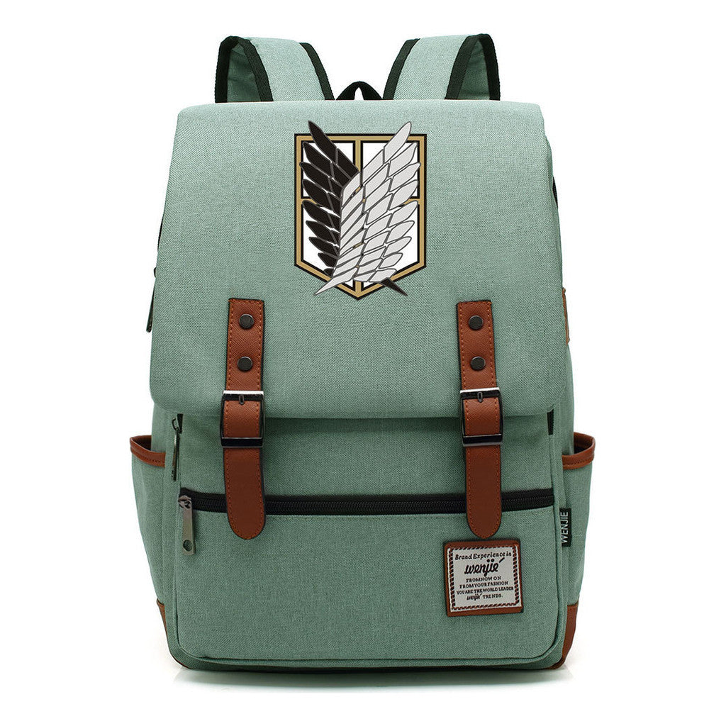 The Giant Of Manga Attack Printed Teenage Student Backpack For Men And Women With Casual Belt Buckle Classic Backpack 38*27*12.5cm