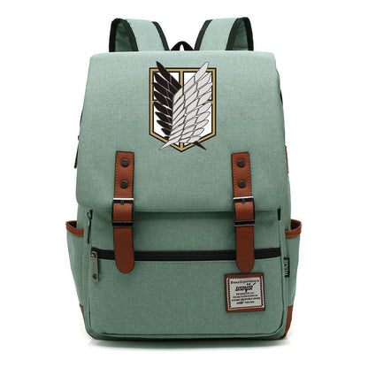 The Giant Of Manga Attack Printed Teenage Student Backpack For Men And Women With Casual Belt Buckle Classic Backpack 38*27*12.5cm