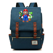 Super Mario Youth Student backpack USB casual backpack