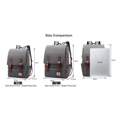 Cartoon White Owl Youth Student Backpack For Men And Women With Casual Belt Buckle Backpack