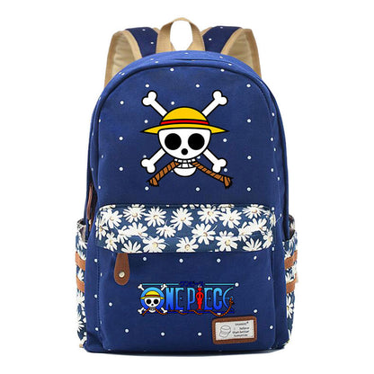 Anime Pirate Wang Lufei Printed Student School Bag Fragmented Flower Leisure Backpack