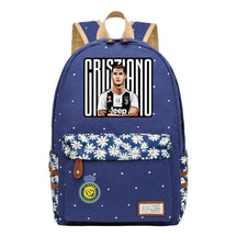 Football Star Cristiano Ronaldo Printed Student Backpack, Floral Casual Backpack