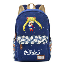 Anime Peripheral Beautiful Girl Warrior Student Backpack, Floral Casual Backpack