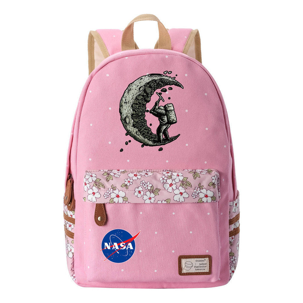 Fashionable Printed Student Backpack From Nasa, Casual Backpack