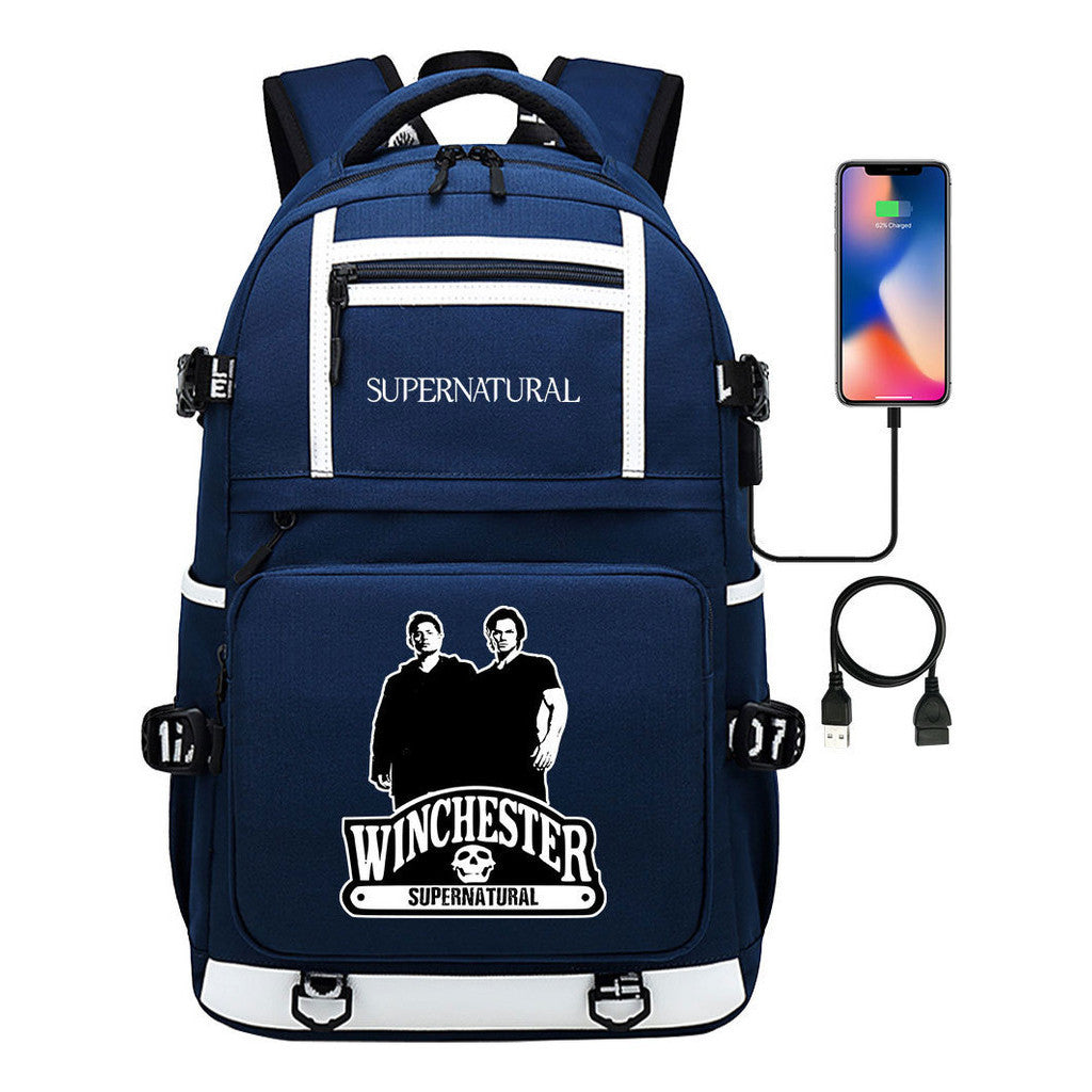 Evil Power Usb Youth Student School Bag Men's And Women's Backpack Leisure Travel Backpack