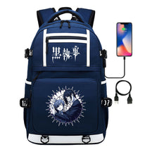 Manga Black Deacon Black Butler Printed Usb Youth Student Backpack Men's And Women's Leisure Travel Backpack