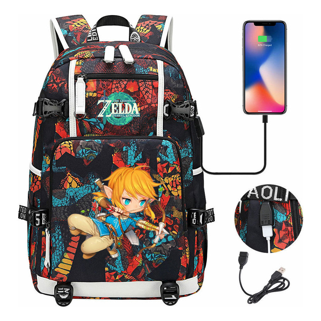 Printed Teenage Student Backpack For Men And Women With Backpacks