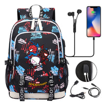 Superhero Printed Youth Primary And Secondary School Backpack Usb Men's And Women's Leisure Backpack