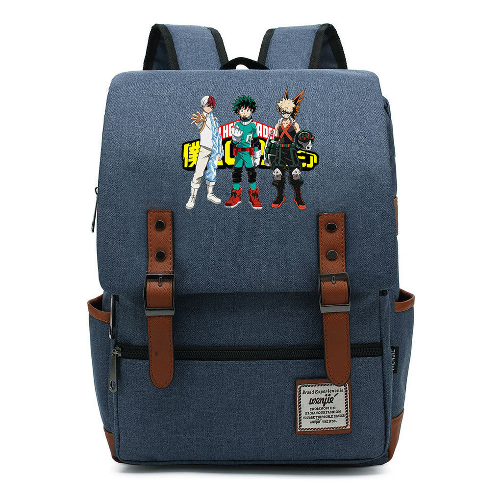 Animation My Hero College Prints Schoolbags For Young Students And Classic Backpacks With Belt Buckles For Men And Women.