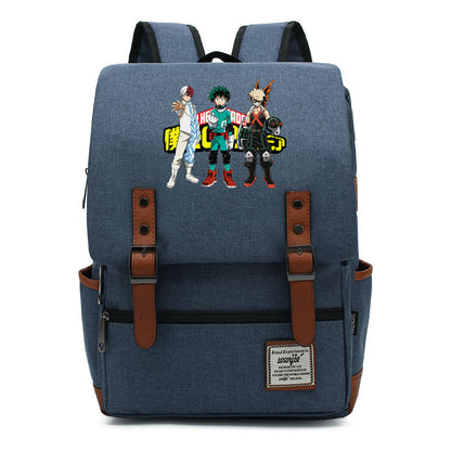 Animation My Hero College Prints Schoolbags For Young Students And Classic Backpacks With Belt Buckles For Men And Women.