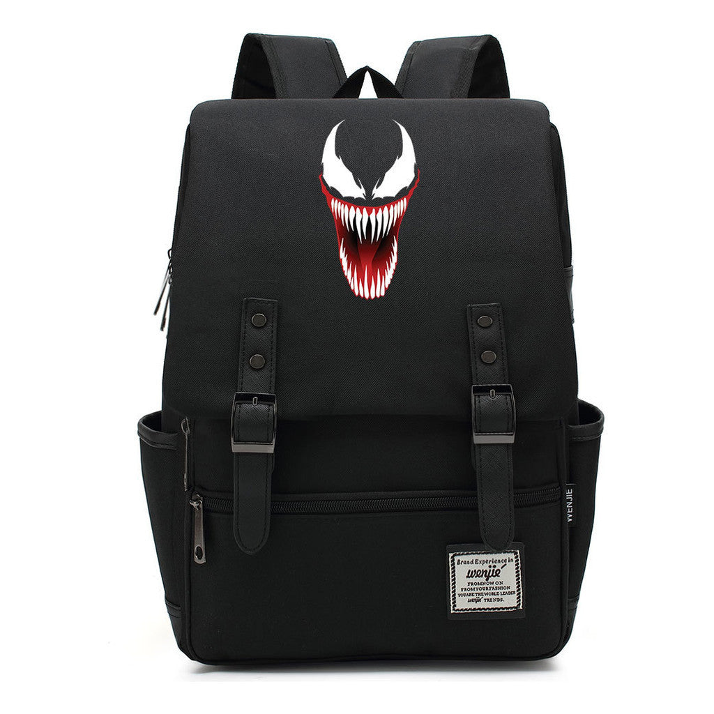 Printed Teenage Student Backpack For Men And Women With Casual Belt Buckle Classic Backpack