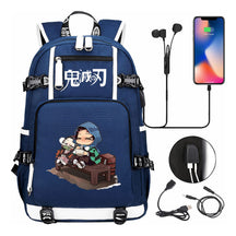 Cartoon Printed Usb Large Capacity Youth Student Backpack For Men And Women's Leisure Travel Backpack