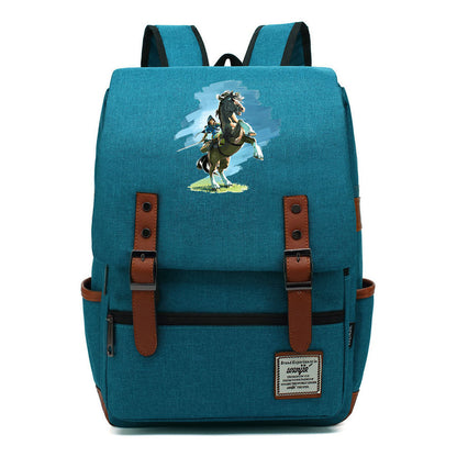 Game Zelda Printed Youth Student Backpack For Men And Women, Casual Belt Buckle, Classic Backpack