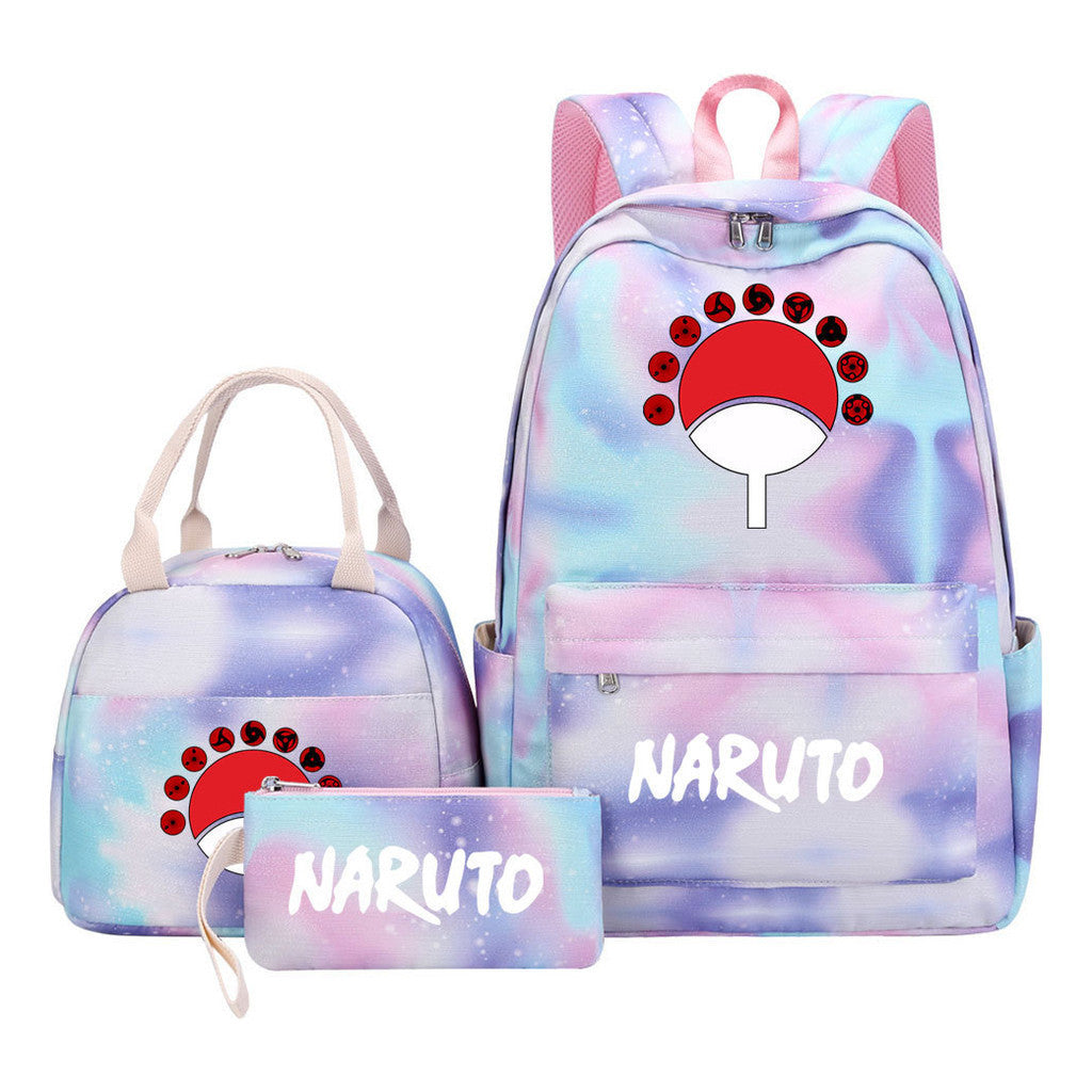 Naruto Student Girl Backpack Lunch Bag Three Piece Set Backpack Set