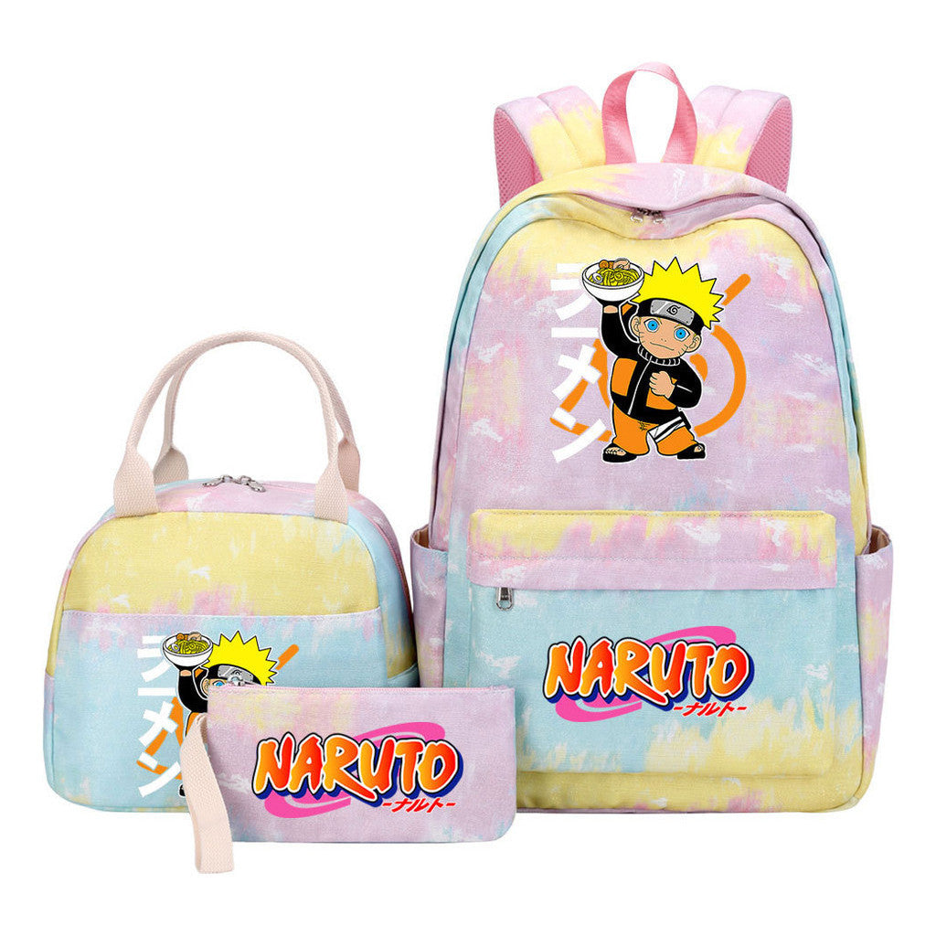 Naruto Student Girl Backpack Lunch Bag Three Piece Set Backpack Set