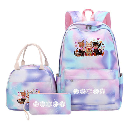 Teenage Student Girl Backpack Lunch Bag Three Piece Set Backpack