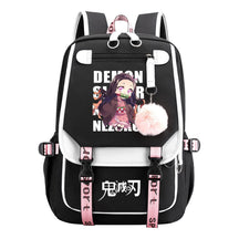 Cartoon Fashion Usb Youth School Bag For Boys And Girls Casual Ribbon Flip Backpack