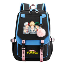 My Heroes Academy Usb Youth Student Backpack With Casual Woven Strap Flip Back Backpack