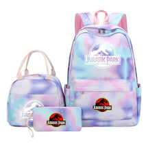 Jurassic Park Dinosaur Youth Student Girls School Bag Lunch Bag Three Piece Set Backpack Set