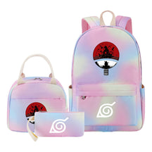 Naruto Teenage Student Girls School Bag Lunch Bag Three Piece Set Backpack Set