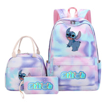 Interstellar Baby Stitch Youth Student Girls School Bag Lunch Bag Three Piece Set Backpack Set