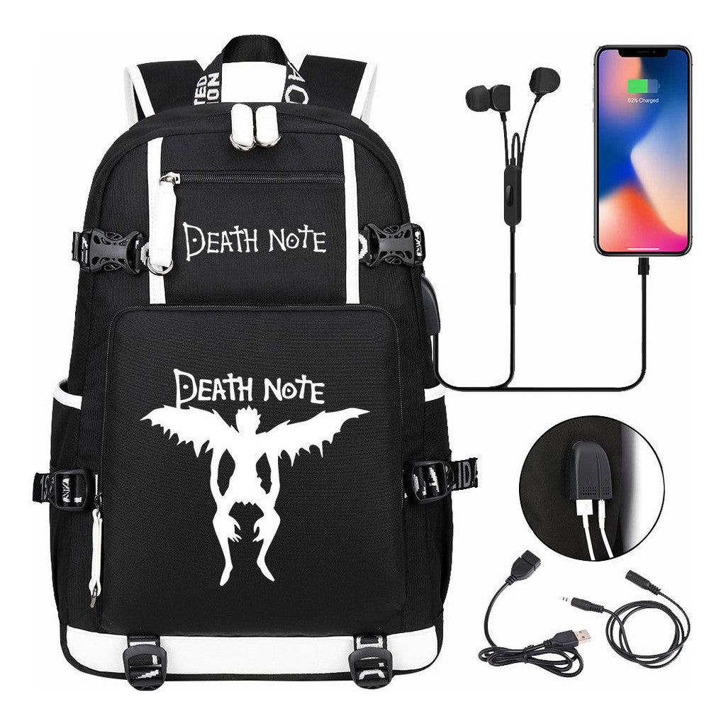 Death Note Usb Large Capacity Youth Student Backpack For Boys And Girls Leisure Travel Backpack