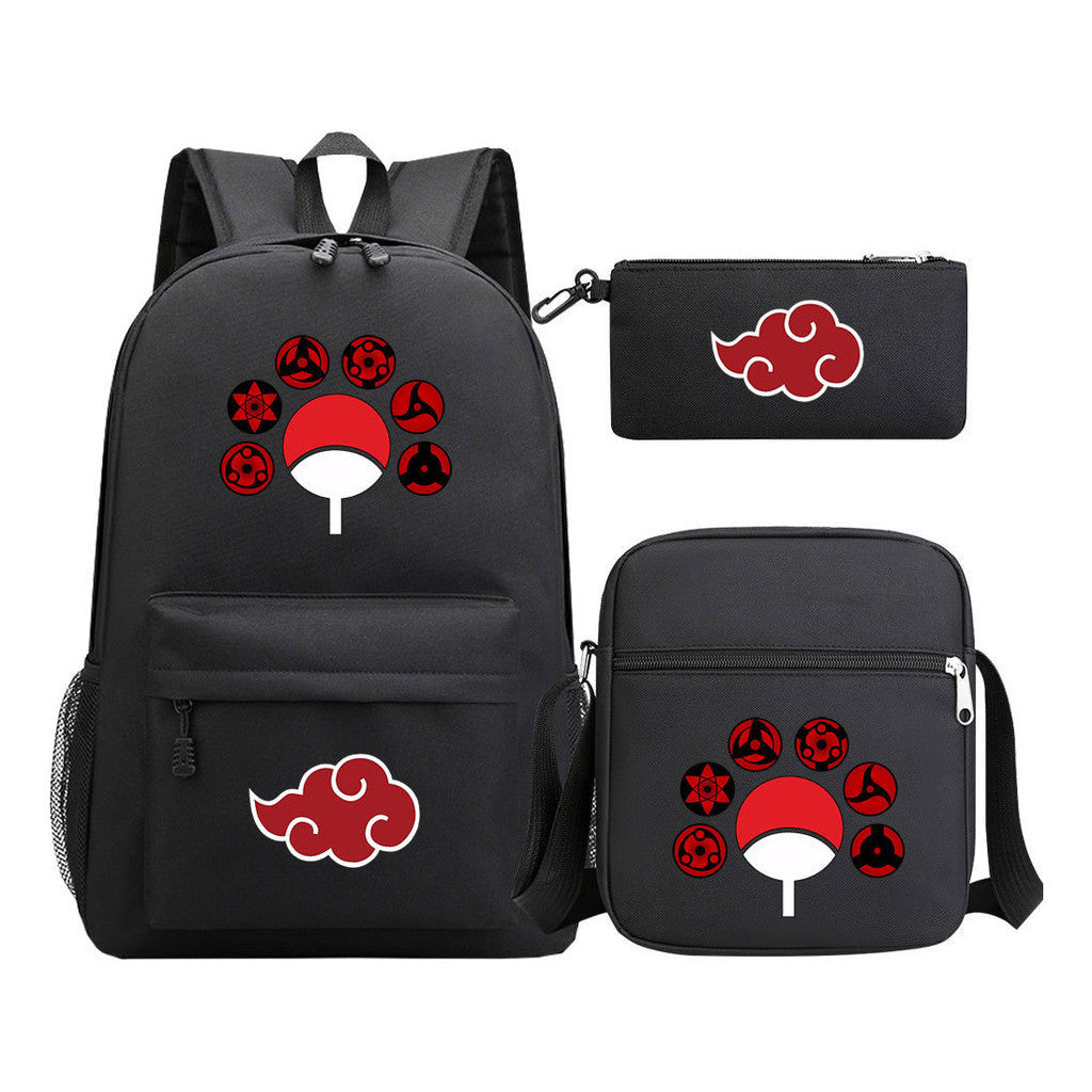 Anime Naruto Starry Sky Youth School Bag Three Piece Set For Boys And Girls Backpack Set