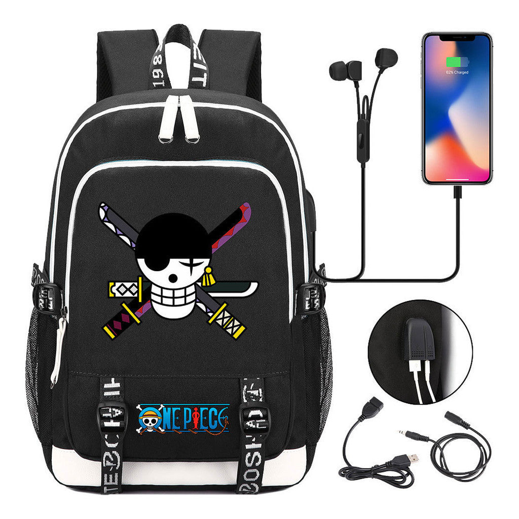 Anime Pirate Wang Lufei Youth Student School Bag Usb Men's And Women's Leisure Backpack