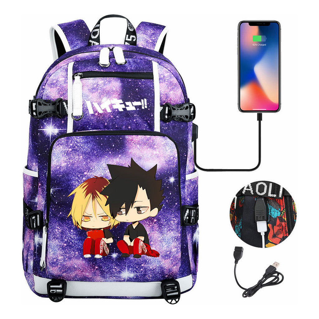 Volleyball Youth Usb Large Capacity Youth Student School Bag Men's And Women's Leisure Travel Backpack