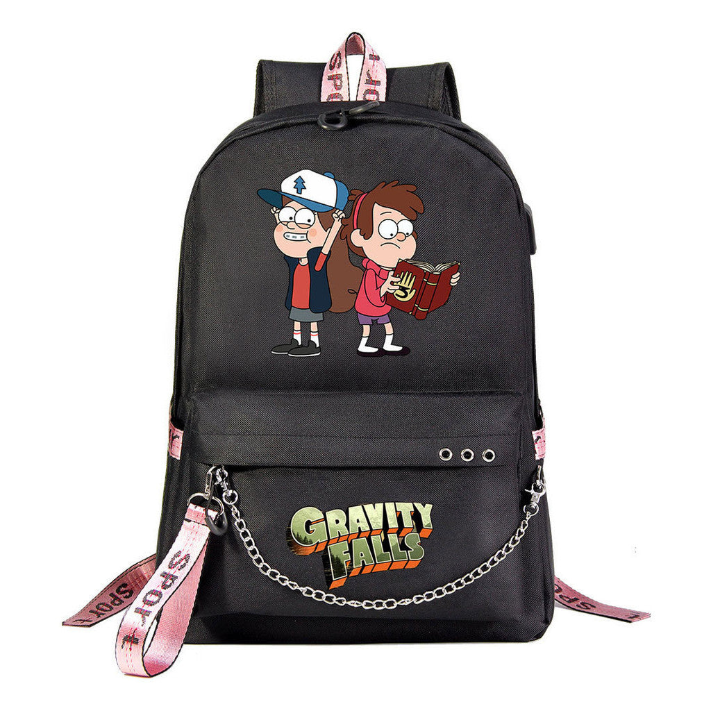 Cartoon Strange Town Youth Student School Bag Men's And Women's Leisure Travel Backpack