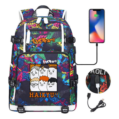Volleyball Youth Usb Large Capacity Youth Student School Bag Men's And Women's Leisure Travel Backpack