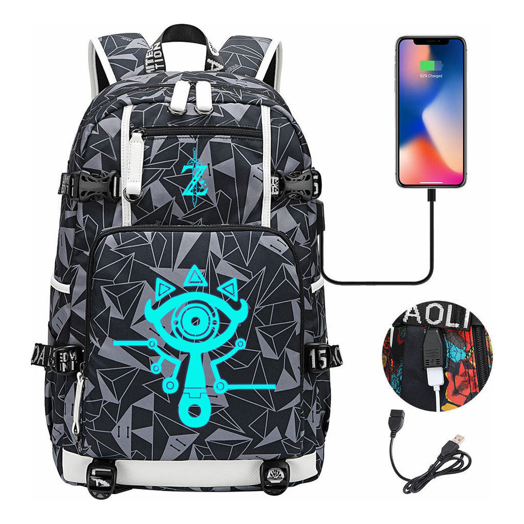 Legend Of Zelda Usb Youth Student Backpack For Men And Women's Leisure Travel Backpack