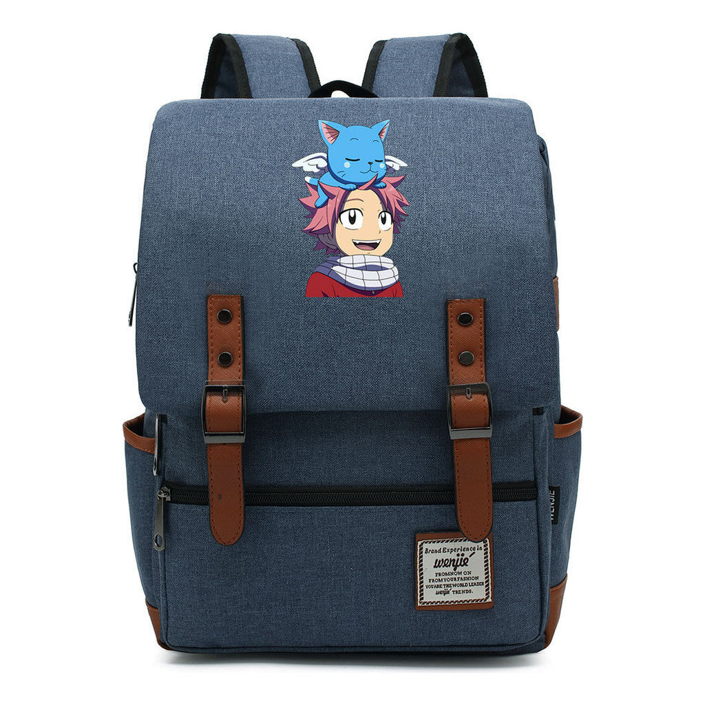 Printed Schoolbag Leisure Belt Buckle Classic Backpack For Young Students