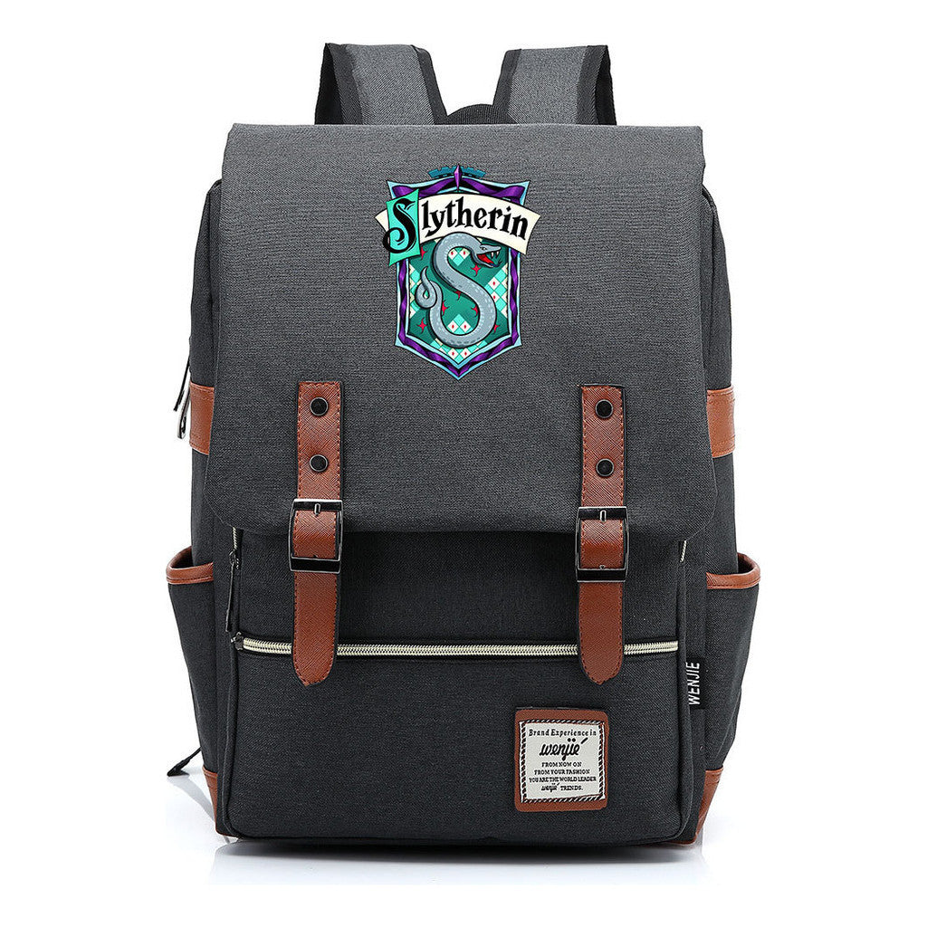 School Of Witchcraft And Wizardry Printed Youth Student School Bag Casual Belt Buckle Classic Backpack