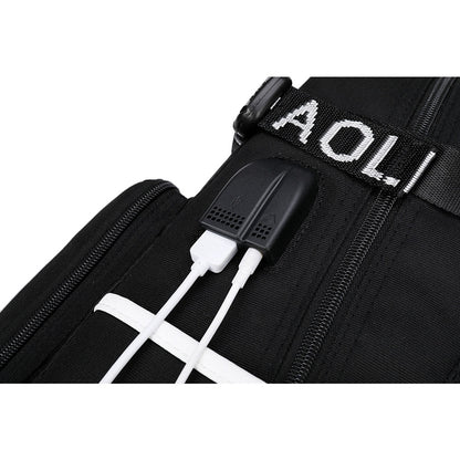 Sports Football Star Usb Printed Youth Student Backpack Leisure Travel Backpack