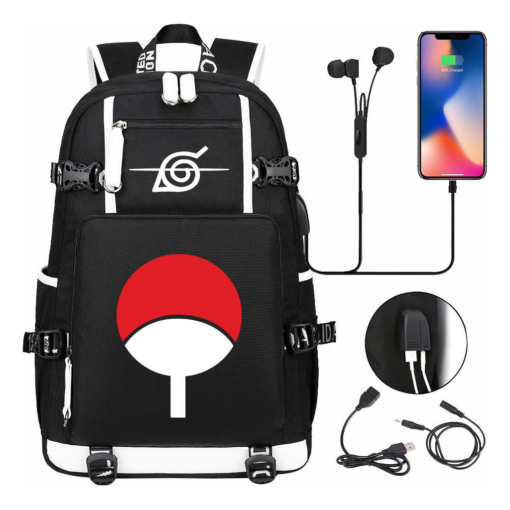 Naruto Print Usb Youth Student Backpack Casual High-capacity Travel Backpack