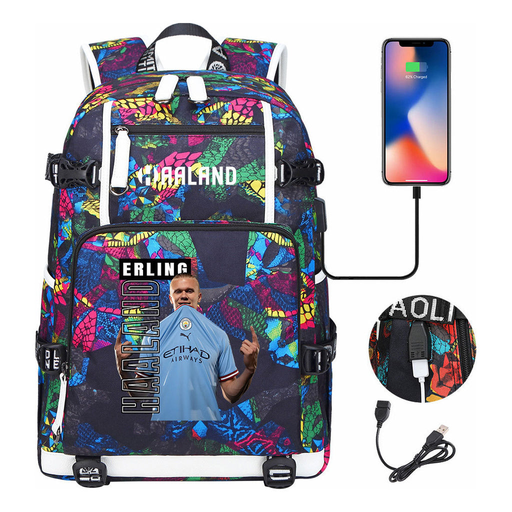 Basketball Star Harland Printed Youth Student Backpack With Large Capacity Leisure Travel Backpack