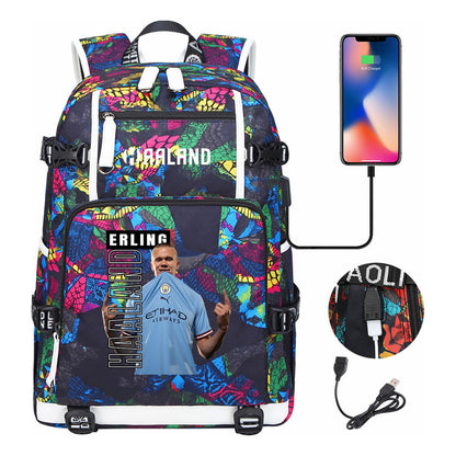 Basketball Star Harland Printed Youth Student Backpack With Large Capacity Leisure Travel Backpack