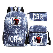 Football Star Cristiano Ronaldo Printed Youth Student Backpack 3pcs/Set Backpacks