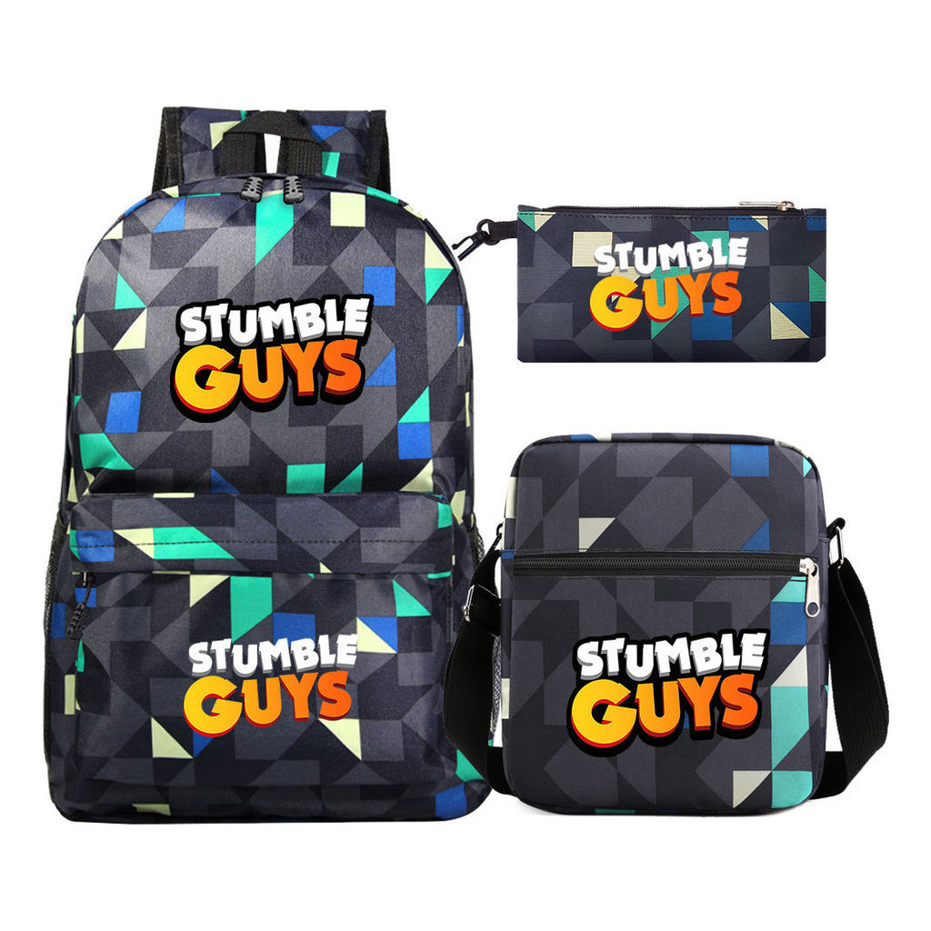 Three piece printed student backpack set for boys and girls, backpack set