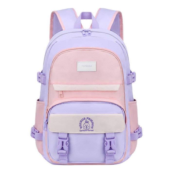 Student Backpack, Artistic Backpack, Color Blocking Double-layer Backpack, Large Capacity