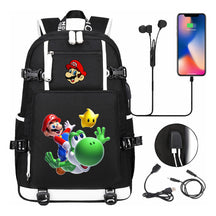 Super Mario Printed Teenage Student Backpack With Large Capacity Leisure Travel Backpack