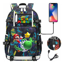 Super Mario Printed Teenage Student Backpack With Large Capacity For Men And Women's Leisure Travel Backpack